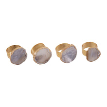 Load image into Gallery viewer, Megan Set of 4 Agate Napkin Rings in Grey
