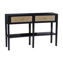 Load image into Gallery viewer, Ola Rectangular Cane Console Table in Black

