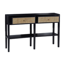 Load image into Gallery viewer, Ola Rectangular Cane Console Table in Black
