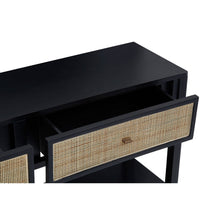 Load image into Gallery viewer, Ola Rectangular Cane Console Table in Black
