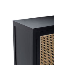 Load image into Gallery viewer, Ola Rattan Double Door Sideboard in Black
