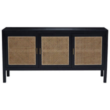 Load image into Gallery viewer, Ola Rattan Triple Door Sideboard in Black
