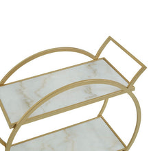 Load image into Gallery viewer, Joanna Round Marble Drinks Trolley in Gold
