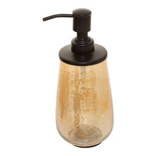 Load image into Gallery viewer, Cassidy Glass Soap Dispenser in Gold/Black
