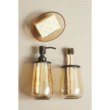 Load image into Gallery viewer, Cassidy Glass Soap Dispenser in Gold/Black
