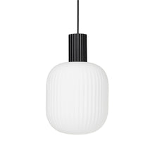 Load image into Gallery viewer, Lolly Ceiling Lamp Black Metal and White Opal Glass
