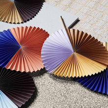 Load image into Gallery viewer, Saba Set of 4 Fans in Light Purple and Brown
