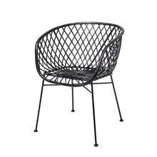 Load image into Gallery viewer, Kama Woven Rattan Lounge Chair in Black
