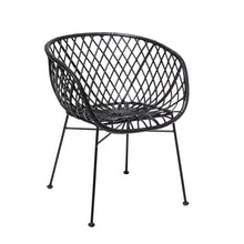 Load image into Gallery viewer, Kama Woven Rattan Lounge Chair in Black
