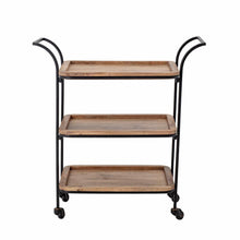 Load image into Gallery viewer, Ling Mango Wood Bar Cart in Brown
