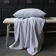 Load image into Gallery viewer, Hikari Striped Cushion in Blue &amp; White
