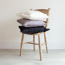 Load image into Gallery viewer, Oli Linen Ruffle Cushion in White
