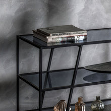Load image into Gallery viewer, Angela Rectangular Glass Console Table in Black
