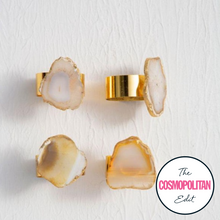 Load image into Gallery viewer, Megan Set of 4 Agate Napkin Rings in Natural
