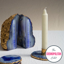 Load image into Gallery viewer, Megan Agate Candle Holder in Blue
