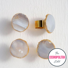 Load image into Gallery viewer, Megan Set of 4 Agate Napkin Rings in Grey
