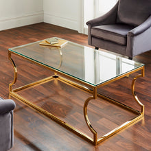 Load image into Gallery viewer, Inaya Glass Coffee Table in Gold
