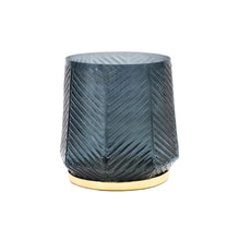 Load image into Gallery viewer, Ivyline Elm Embossed Candle Holder in Blue

