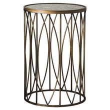 Load image into Gallery viewer, Ellie Round Side Table in Antique Gold
