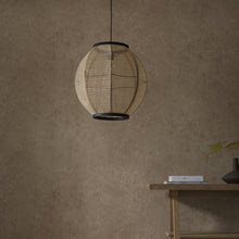 Load image into Gallery viewer, Celia Linen Orb Pendant Light in Soft Beige
