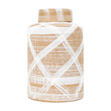 Load image into Gallery viewer, Presley Ceramic Decorative Jar in Brown and White
