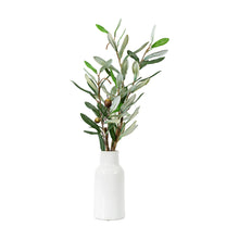 Load image into Gallery viewer, Artificial Olive Plant with White Vase

