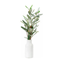 Load image into Gallery viewer, Artificial Olive Plant with White Vase
