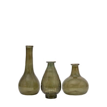 Load image into Gallery viewer, Serena Set of 3 Glass Vases in Green
