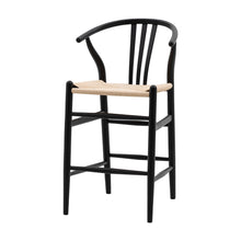 Load image into Gallery viewer, Sachi Wooden Set of 2 Bar Stools in Black
