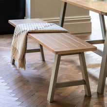 Load image into Gallery viewer, Nala Wooden Trestle Dining Bench in Neutral
