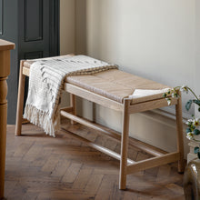 Load image into Gallery viewer, Nala Solid Oak Rope Dining Bench in Natural
