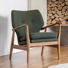 Load image into Gallery viewer, Ffion Boucle Armchair in Dark Green
