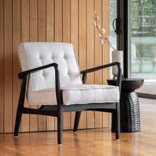 Load image into Gallery viewer, Edie Solid Oak Armchair in Black

