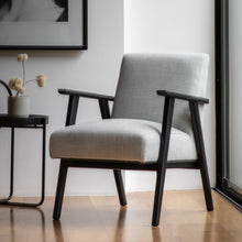Load image into Gallery viewer, Larson Linen Armchair in Stone
