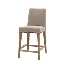 Load image into Gallery viewer, Briley Set of 2 Wooden Bar Stools in Cement Grey
