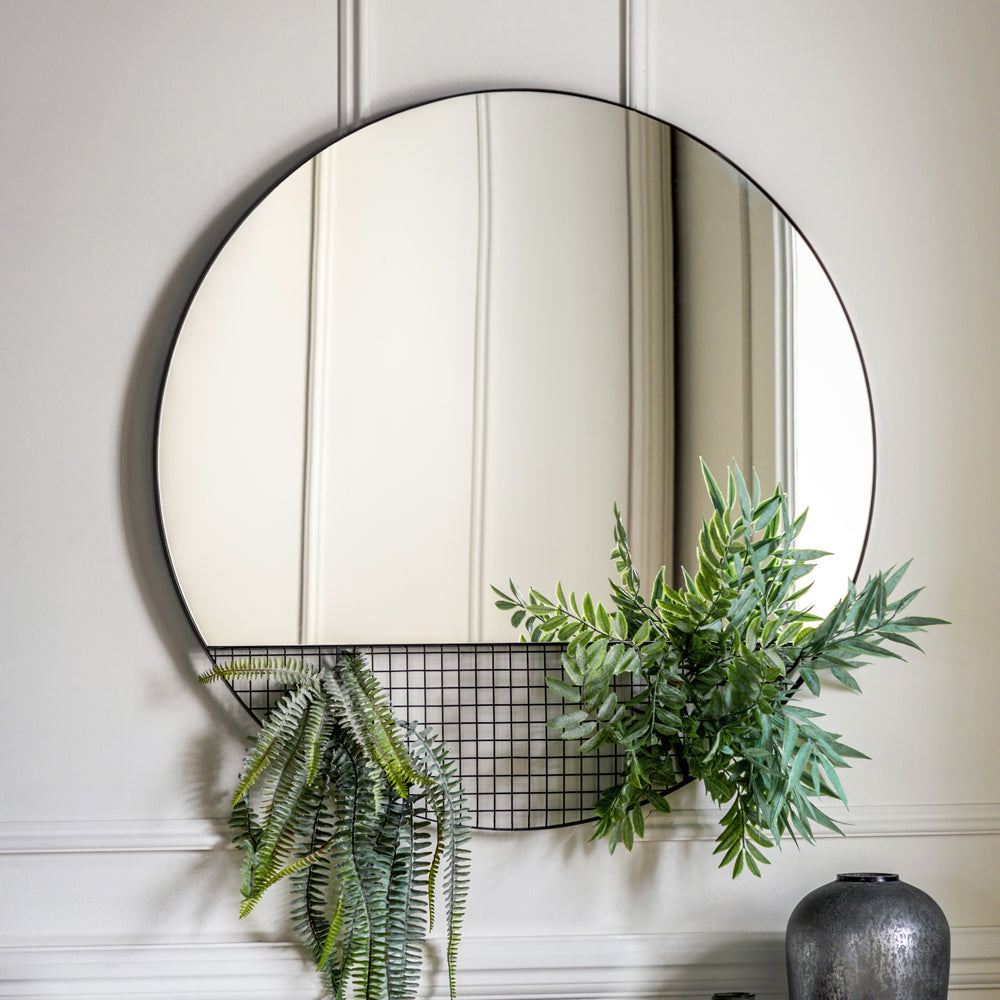 Addie Circular Mirror in Black