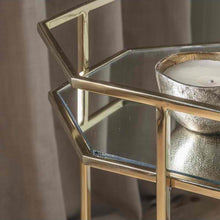 Load image into Gallery viewer, Jen Mirrored Drinks Trolley in Gold

