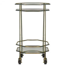 Load image into Gallery viewer, Jen Mirrored Drinks Trolley in Gold

