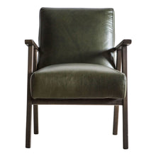Load image into Gallery viewer, Larson Leather Armchair in Green
