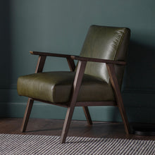 Load image into Gallery viewer, Larson Leather Armchair in Green
