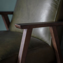 Load image into Gallery viewer, Larson Leather Armchair in Green
