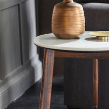 Load image into Gallery viewer, Linnea Round Marble Side Table in Dark Brown
