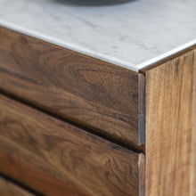 Load image into Gallery viewer, Linnea Dark Wood and Marble Sideboard
