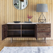 Load image into Gallery viewer, Linnea Dark Wood and Marble Sideboard
