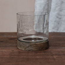 Load image into Gallery viewer, Fern Etched Candle Holder in Glass
