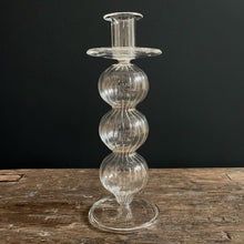 Load image into Gallery viewer, Large Ribbed Glass Candle Stick
