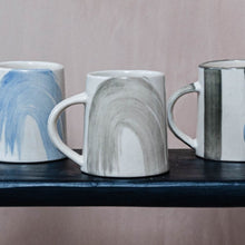 Load image into Gallery viewer, Hand-Painted Brush Stroke Chai Mug in Blue

