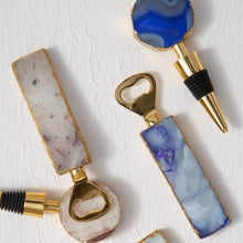 Load image into Gallery viewer, Megan Agate Opener &amp; Stopper Set in Blue
