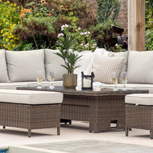 Load image into Gallery viewer, Valencia Outdoor Sofa Dining Set with Rectangular Rising Table in Natural

