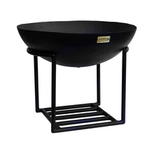 Load image into Gallery viewer, Ivyline Outdoor Cast Iron Fire Pit on Stand in Black Iron
